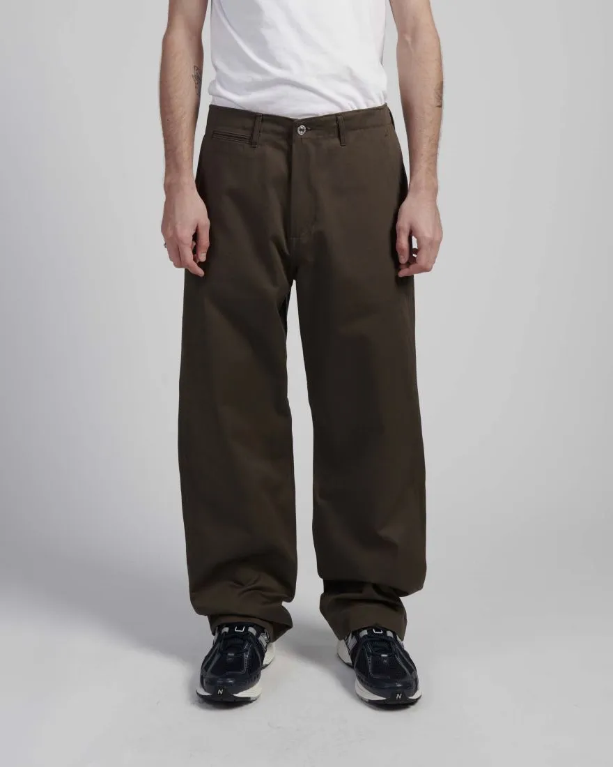 EDWIN - Wide Trousers - Compact Cotton Twill - Brown