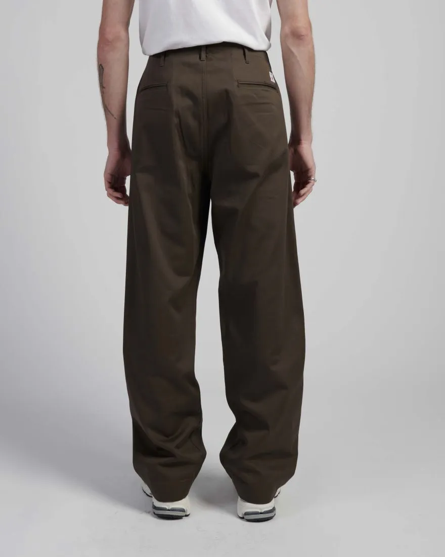 EDWIN - Wide Trousers - Compact Cotton Twill - Brown