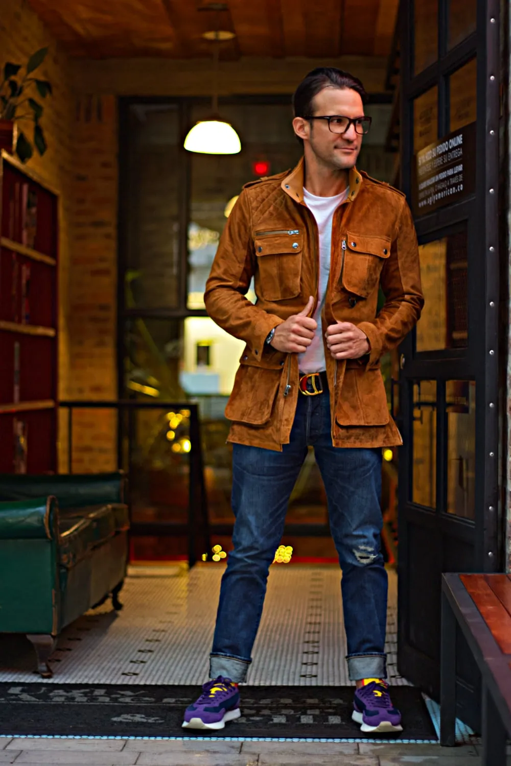 FIELD FR Leather Jacket Terra Brown  - Nubuck Suede - Mid-Length