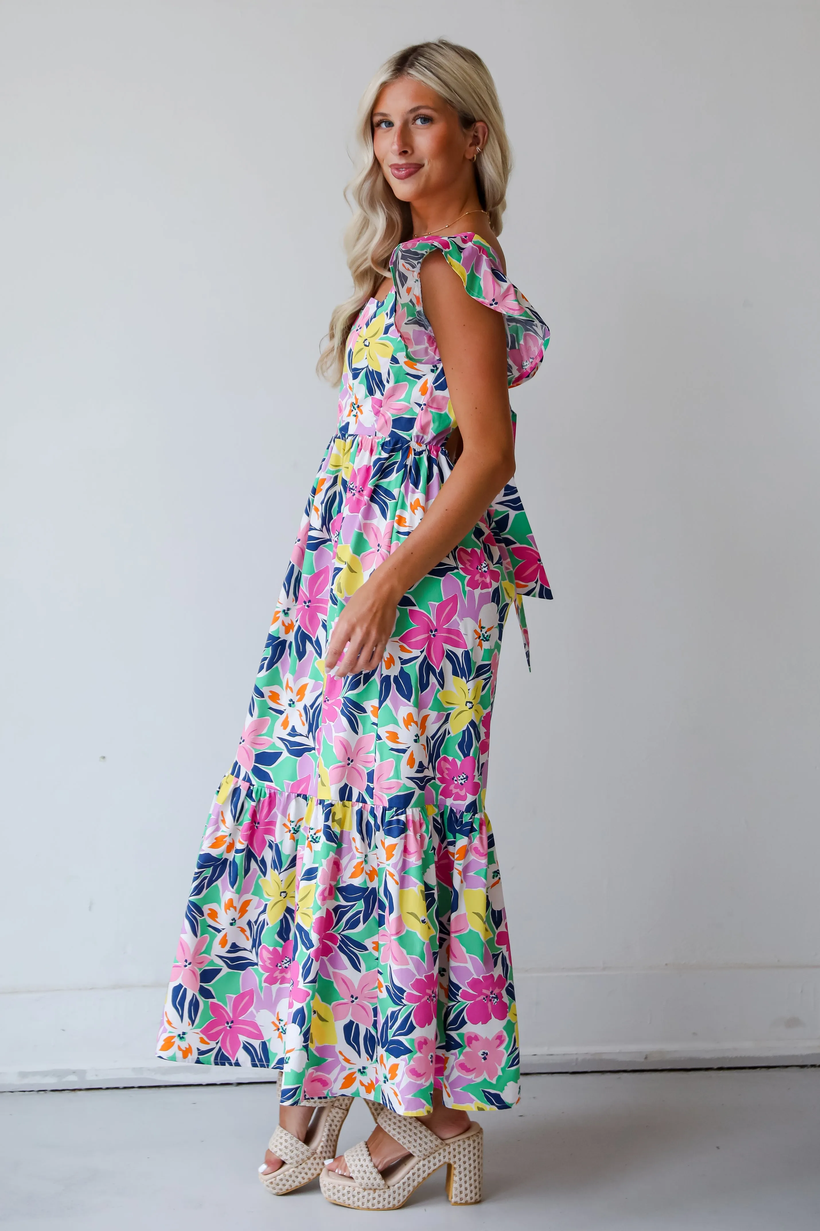 FINAL SALE - Darling Concept Pink Floral Maxi Dress