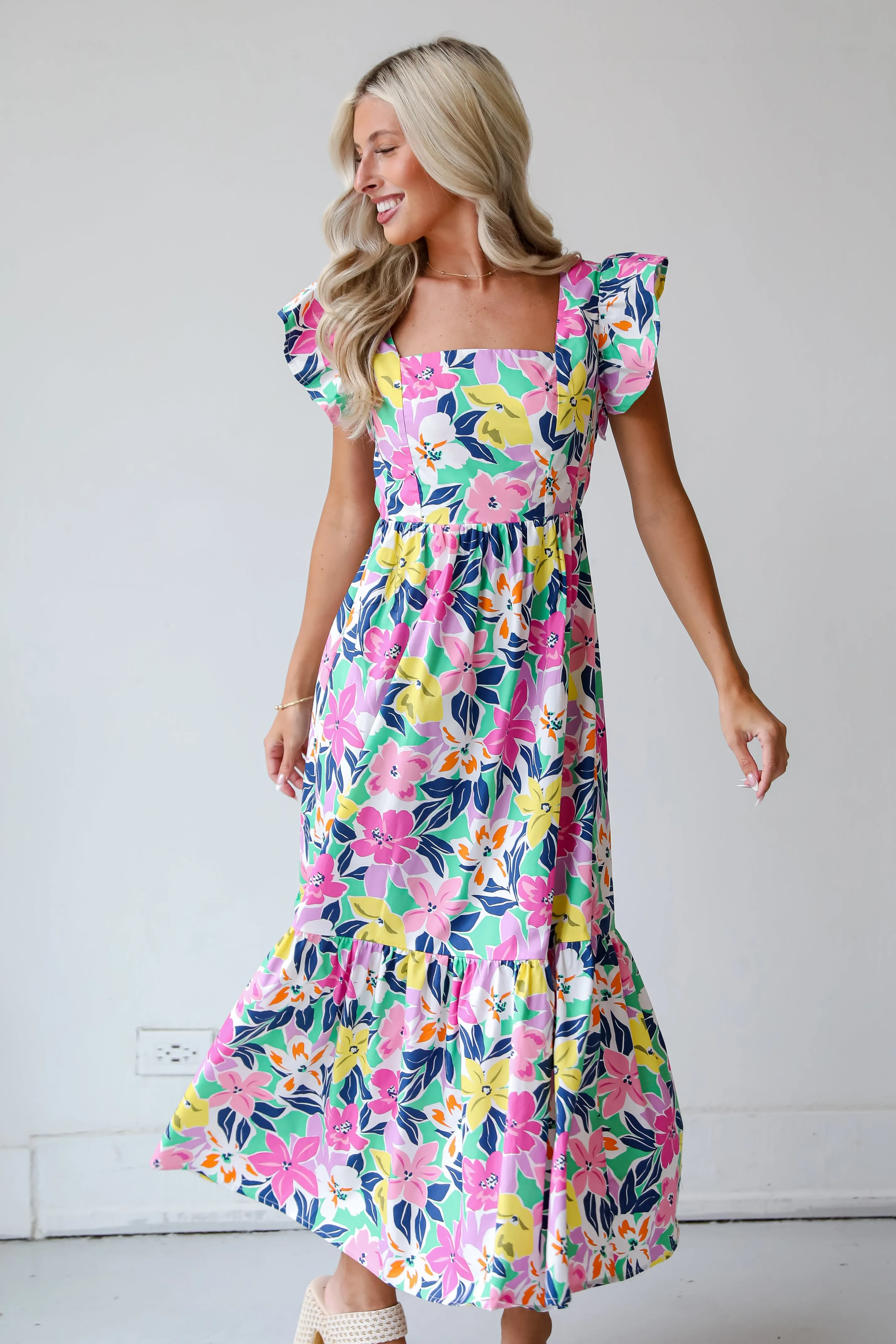 FINAL SALE - Darling Concept Pink Floral Maxi Dress