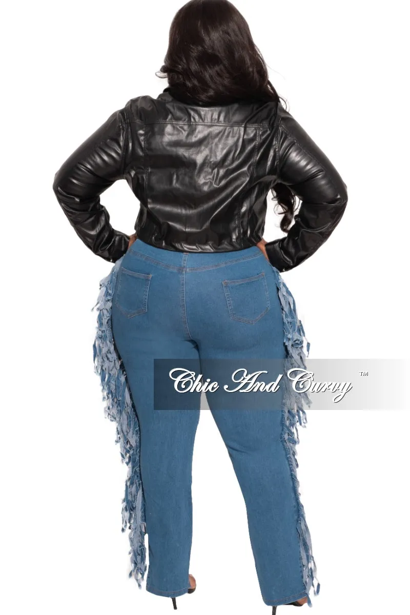 *Final Sale Plus Size Faux Leather Cropped Jacket