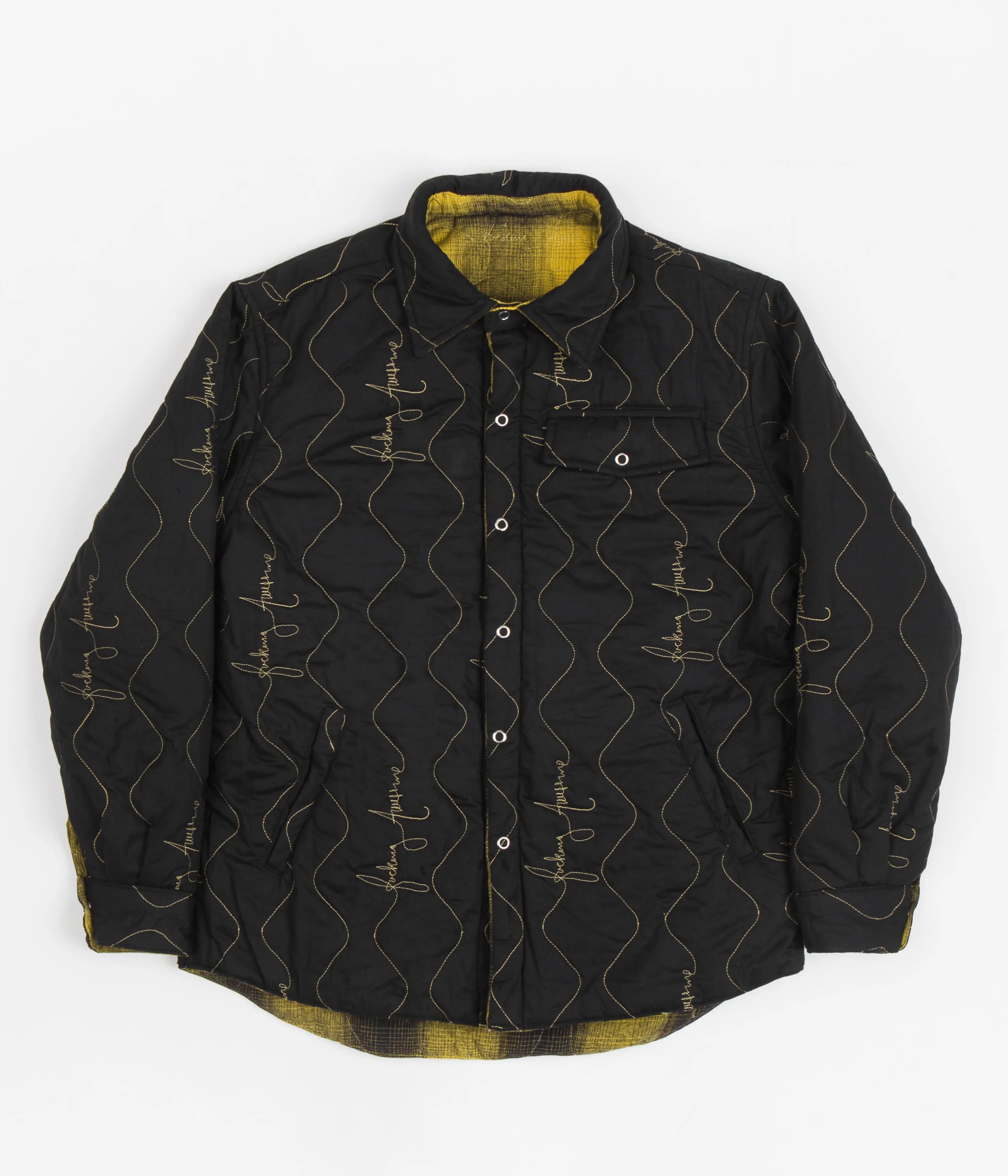 Fucking Awesome Lightweight Reversible Flannel Jacket - Yellow / Black