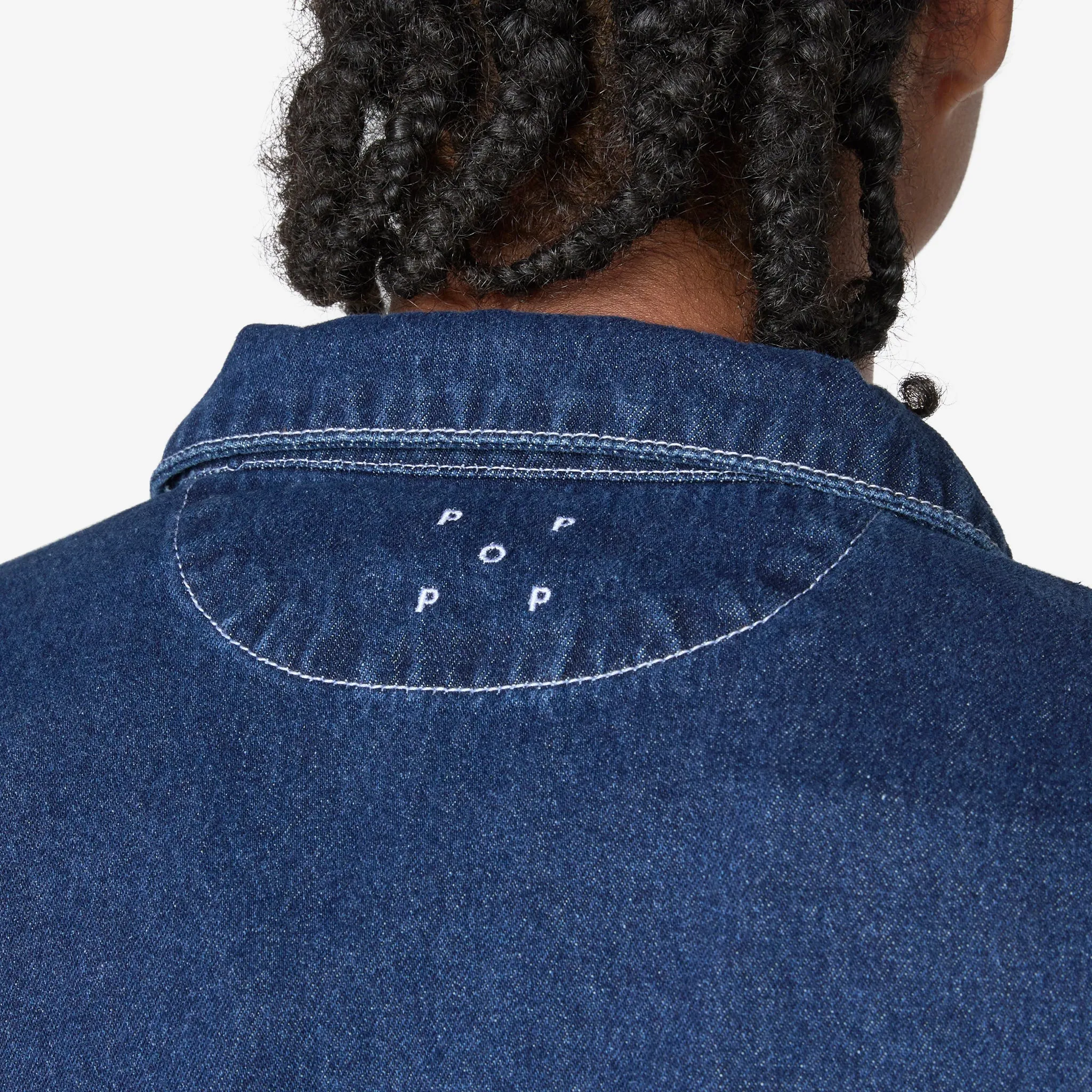 Full Button Denim Jacket Rinsed Denim