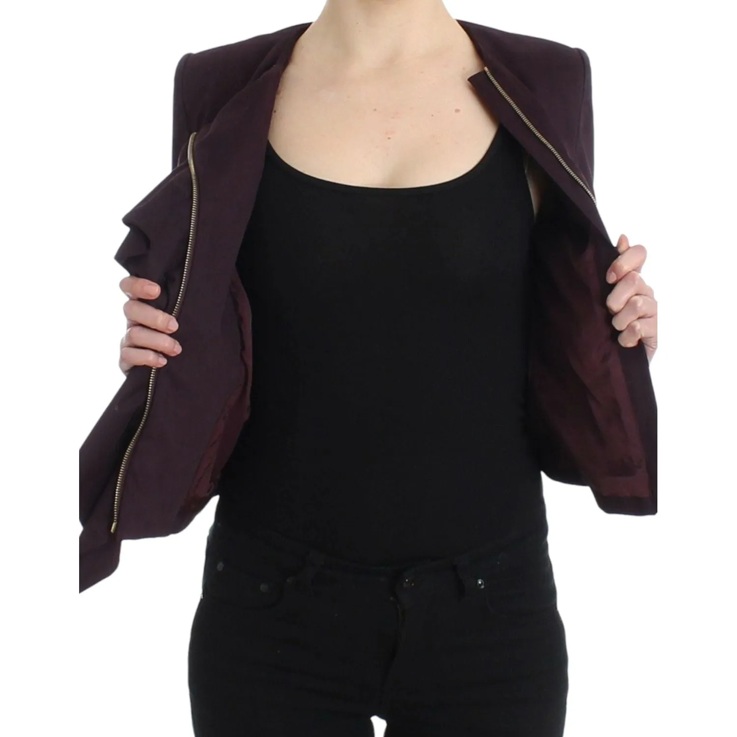 GF Ferre Elegant Purple Cotton Blend Blazer