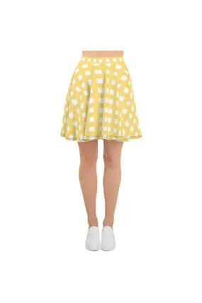 Golden Gingham Skater Skirt