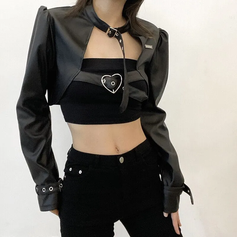 Grunge Leather Jacket Women