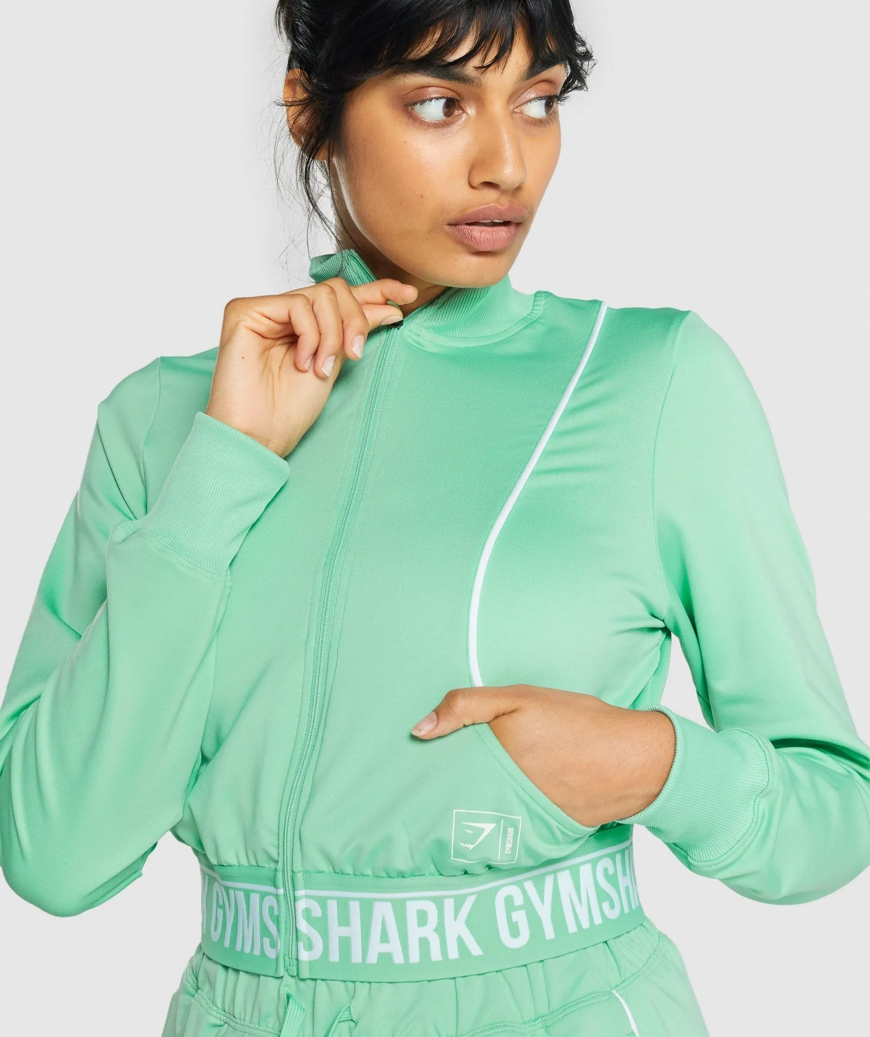 Gymshark Recess Track Top - Light Green