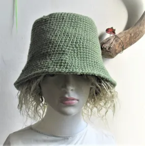 Handmade Crochet for dreadlocks Bucket Hat Crochet Rustic Hat Bohemian Western Hat Boho Hippie Hipster Festival Hat