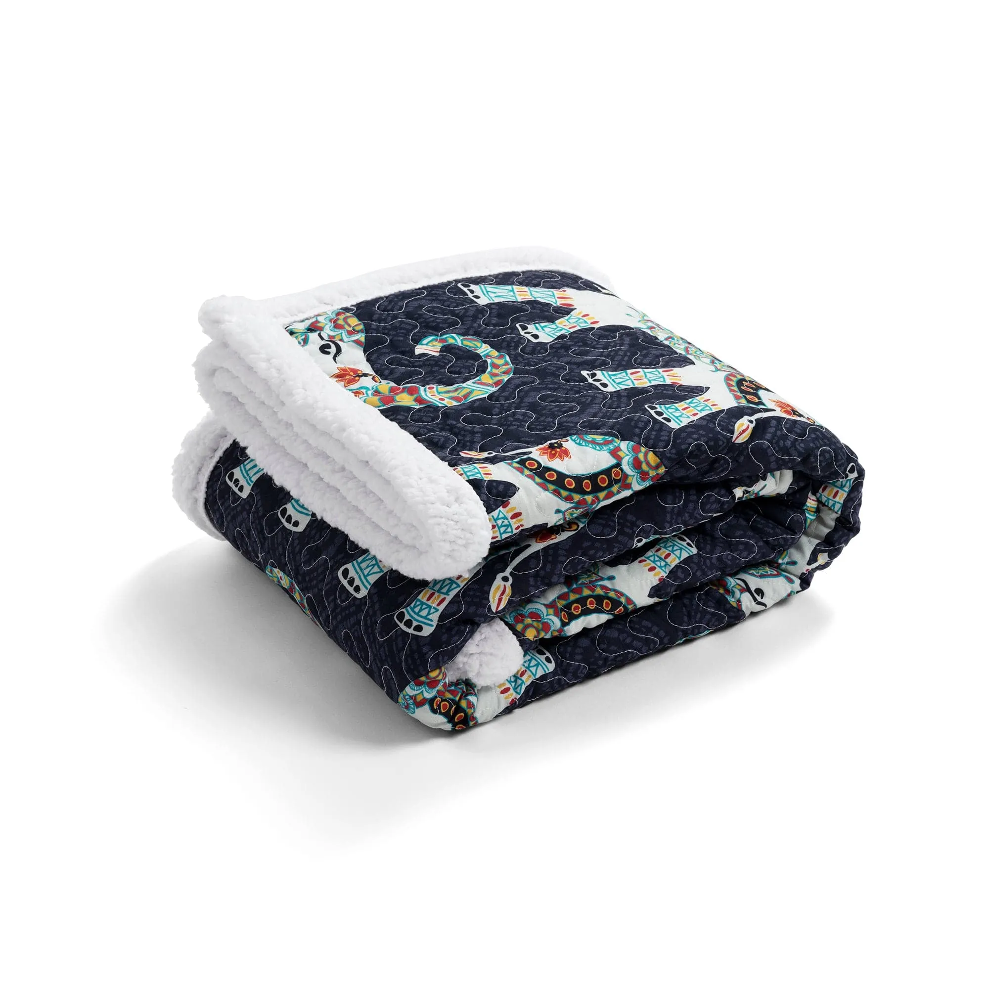 Hati Elephants Sherpa Throw Blanket