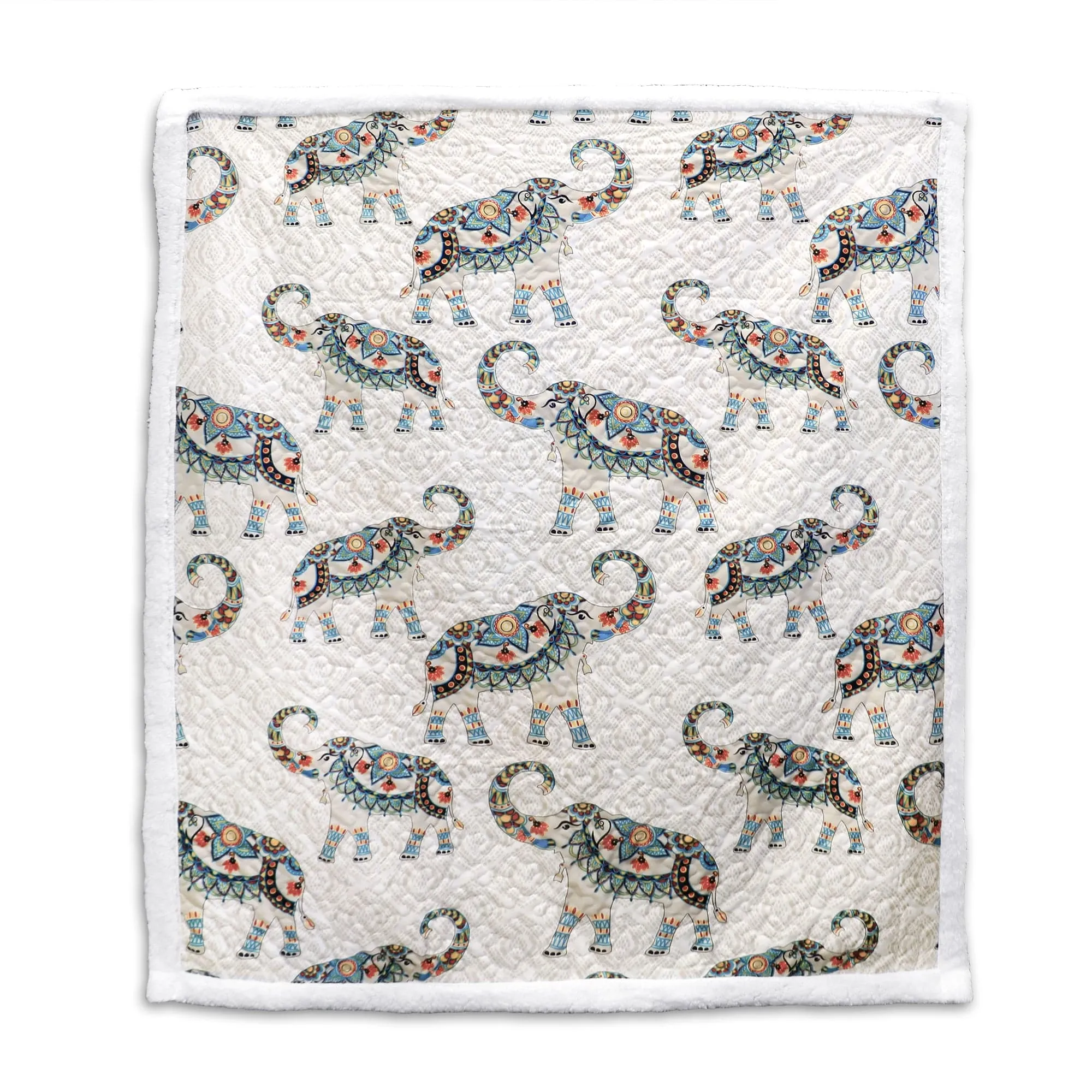 Hati Elephants Sherpa Throw Blanket