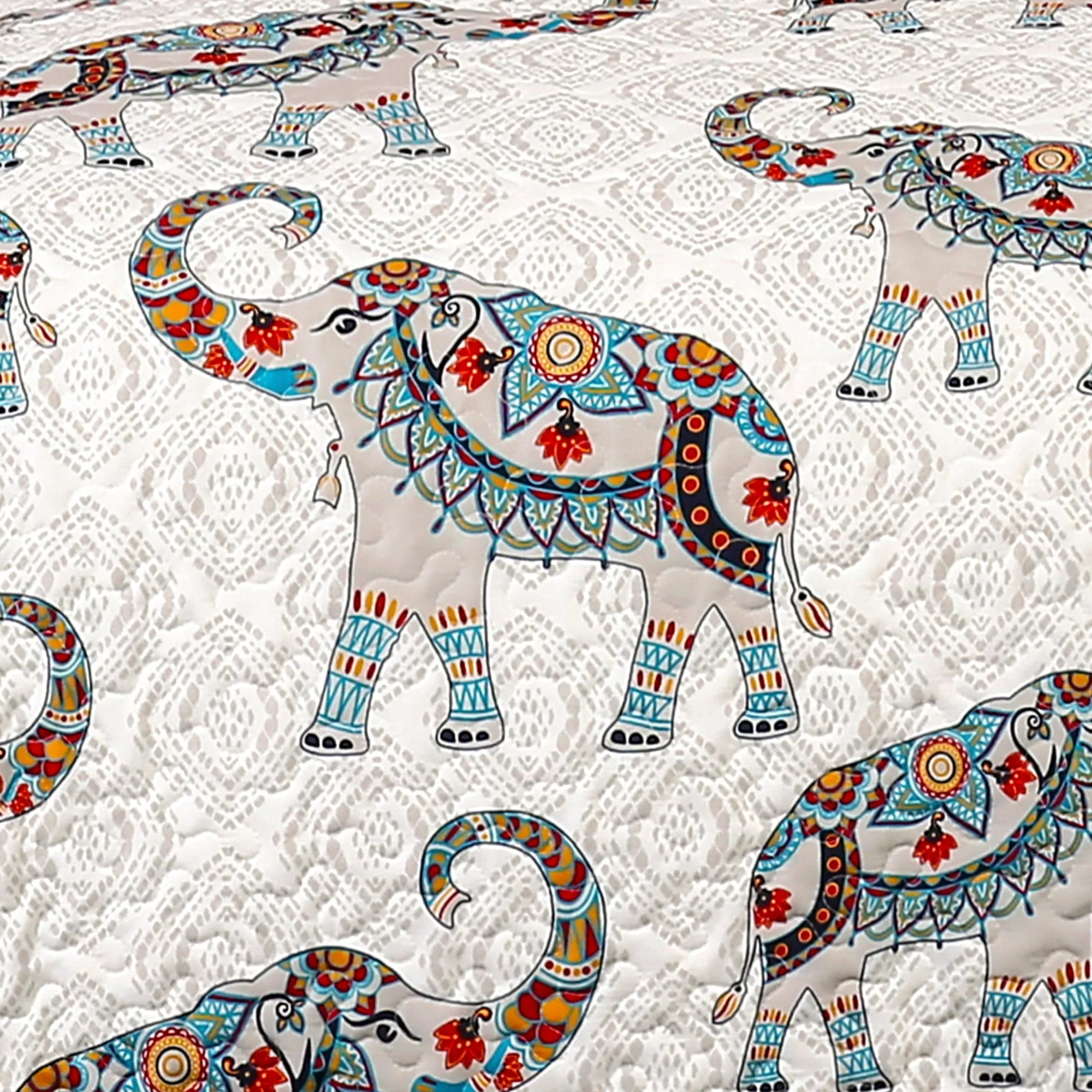 Hati Elephants Sherpa Throw Blanket