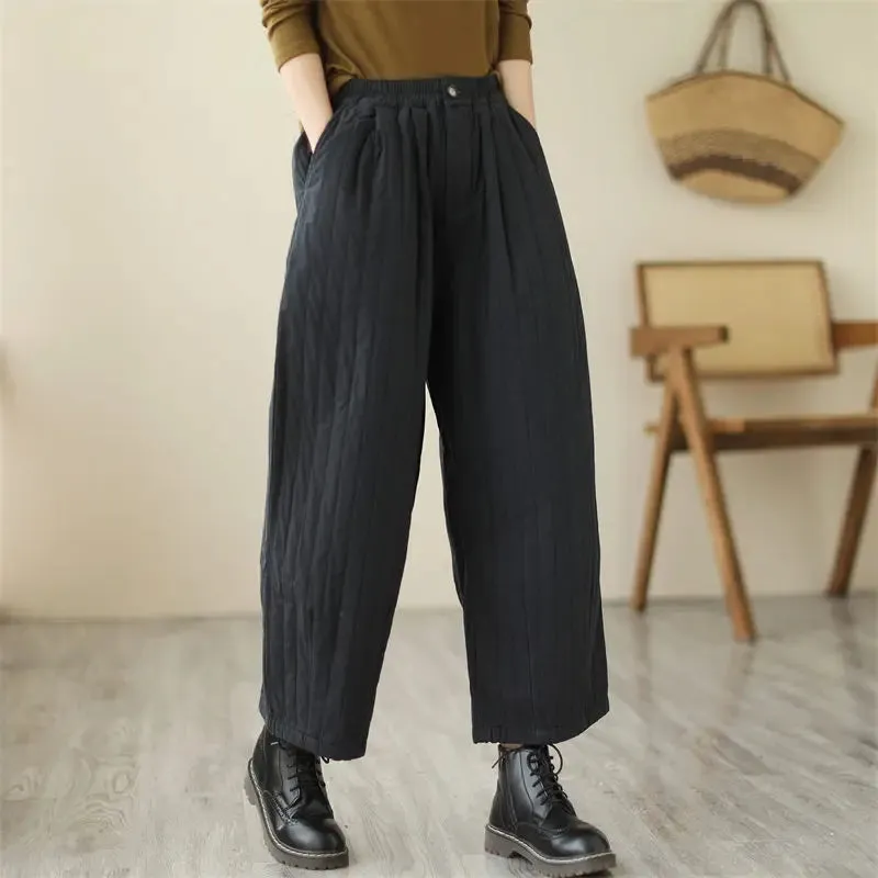 HEYFANCYSTYLE Cozy Quilted Cotton Comfort Pants