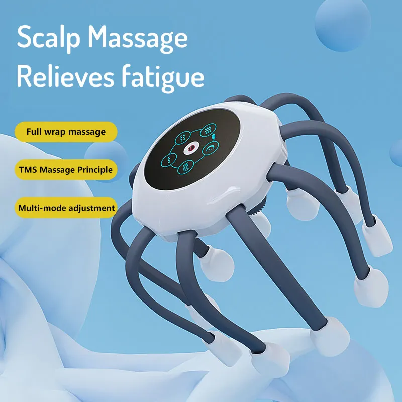 HIVAGI® Octopus Head Massager: Stress Relief and Relaxation - Electric Scalp Massager.