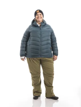 Hooded Powder Down Plus Size Jacket | Blue Lagoon