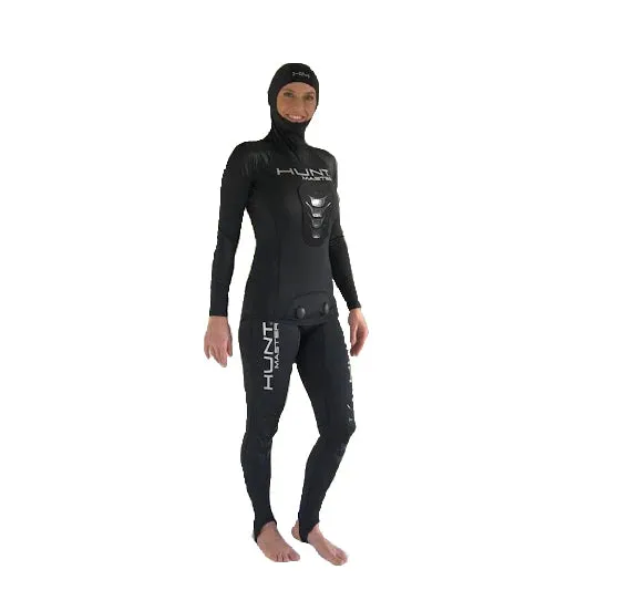 Hunt Master Hooded Spearfishing Rashguard Top & Long John Pants with Chest Pad Combo - Camo - Unisex