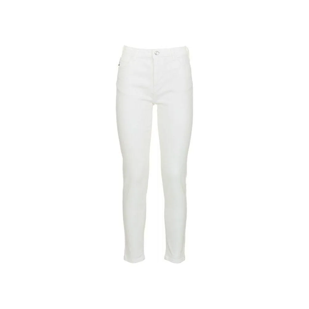 Imperfect White High-Waisted Slim Denim Trousers