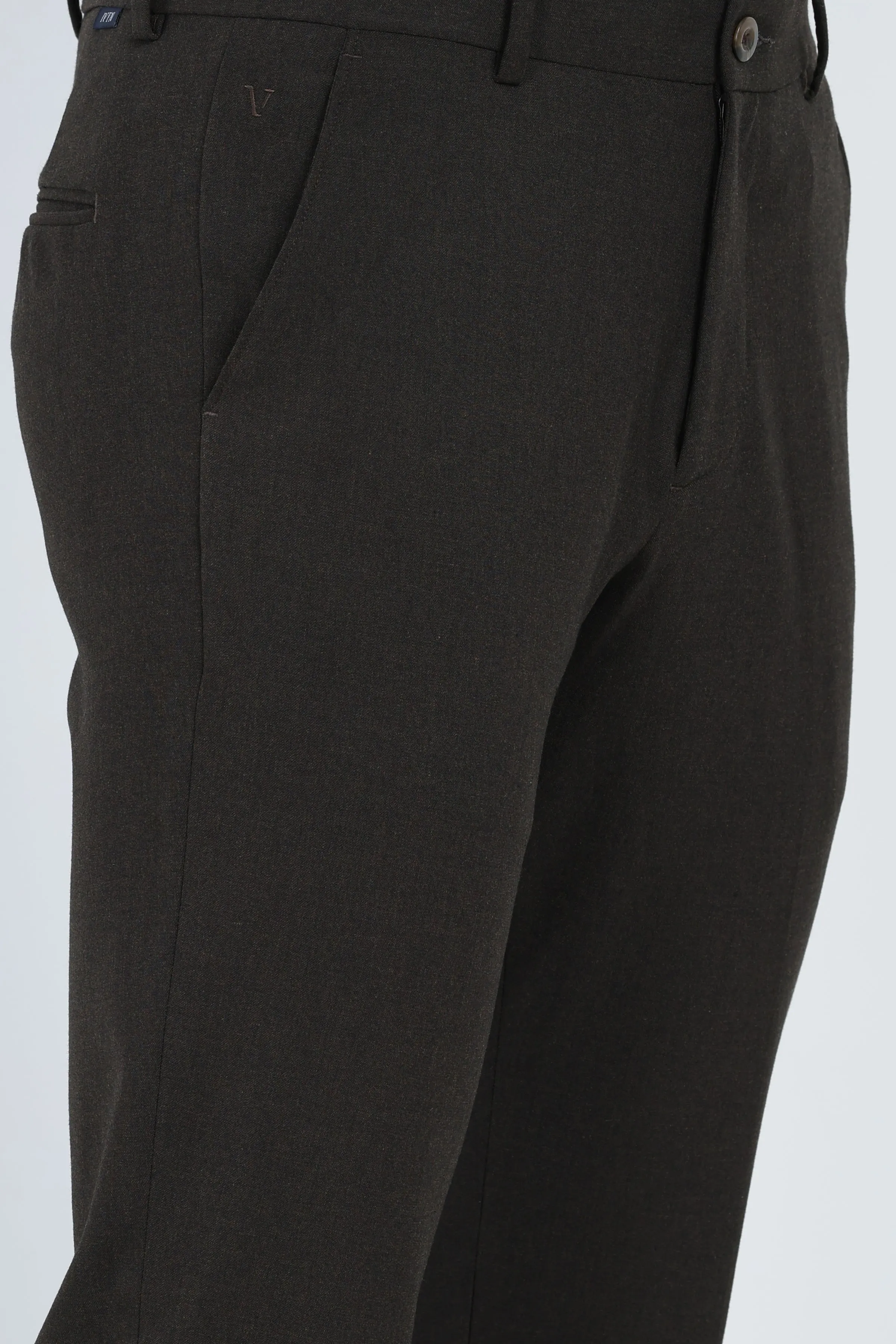 Ivyn Elegant Charcoal Brown Formal Trousers