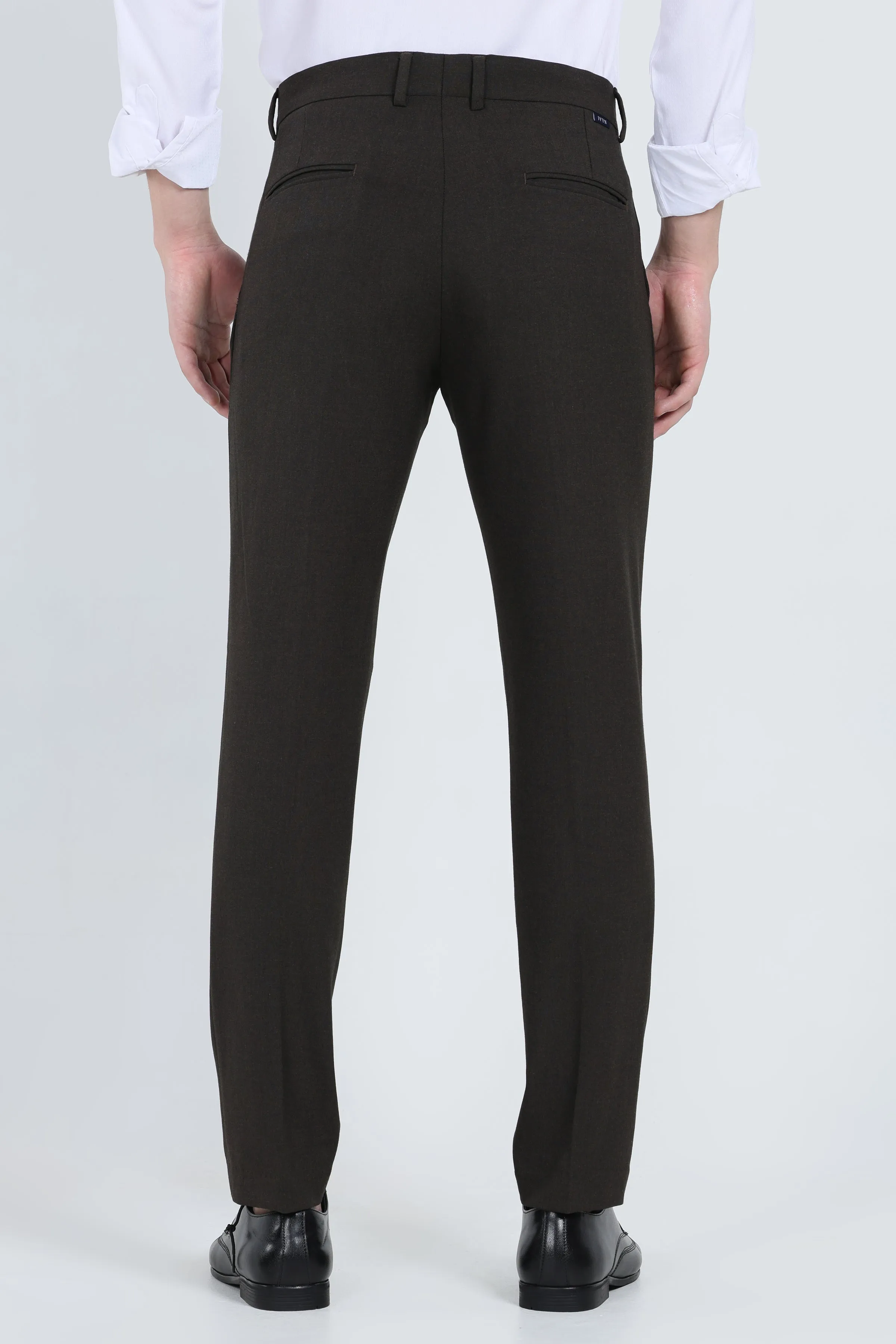 Ivyn Elegant Charcoal Brown Formal Trousers