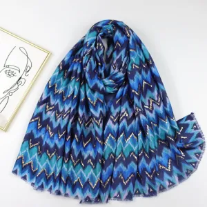 JY230603 hot stamping Wavy grain printed scarf