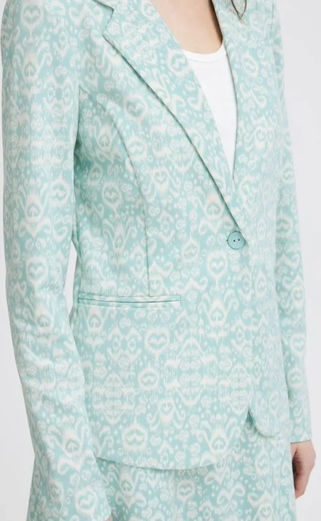 Kate Print Blazer - Nile Blue