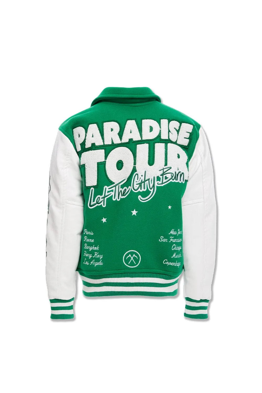 Kids Paradise Tour Varsity Jacket (Green)