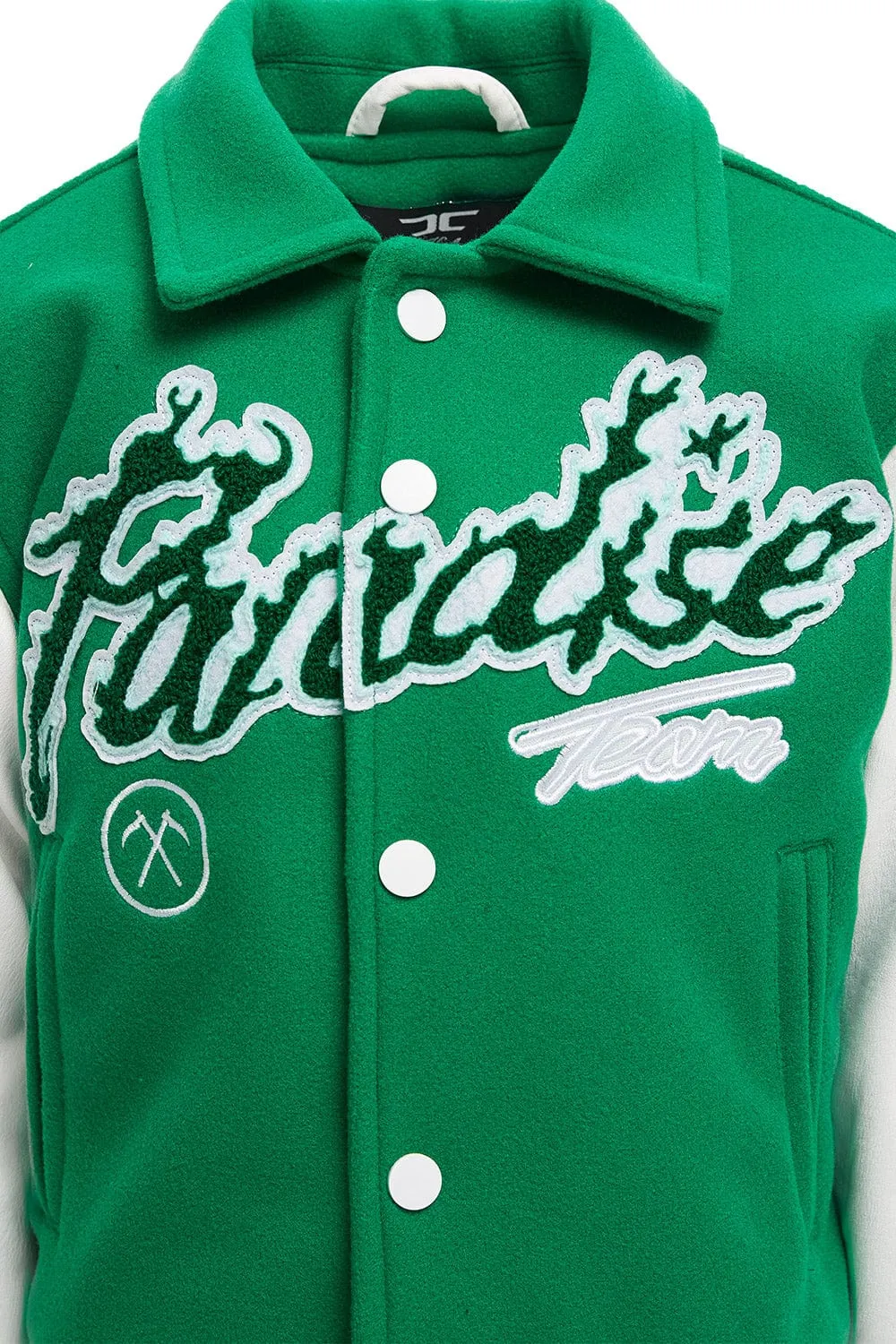 Kids Paradise Tour Varsity Jacket (Green)