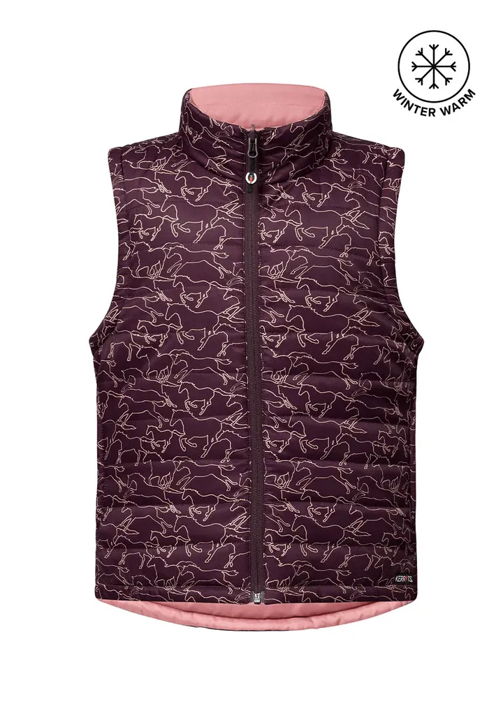 Kids Round Up Reversible Quilted Riding Vest - Vineyard