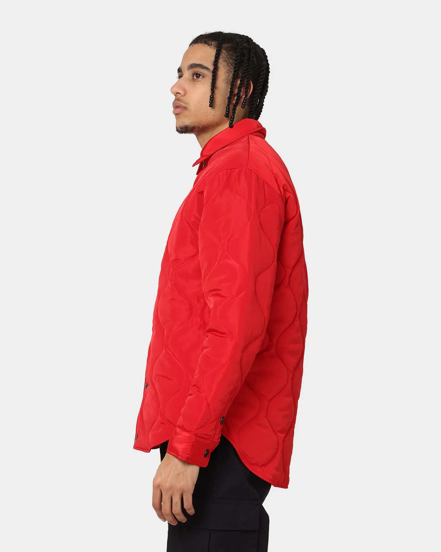 Last Kings Quilted Long Sleeve Overshirt Red