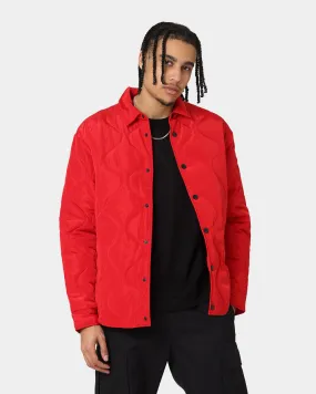 Last Kings Quilted Long Sleeve Overshirt Red