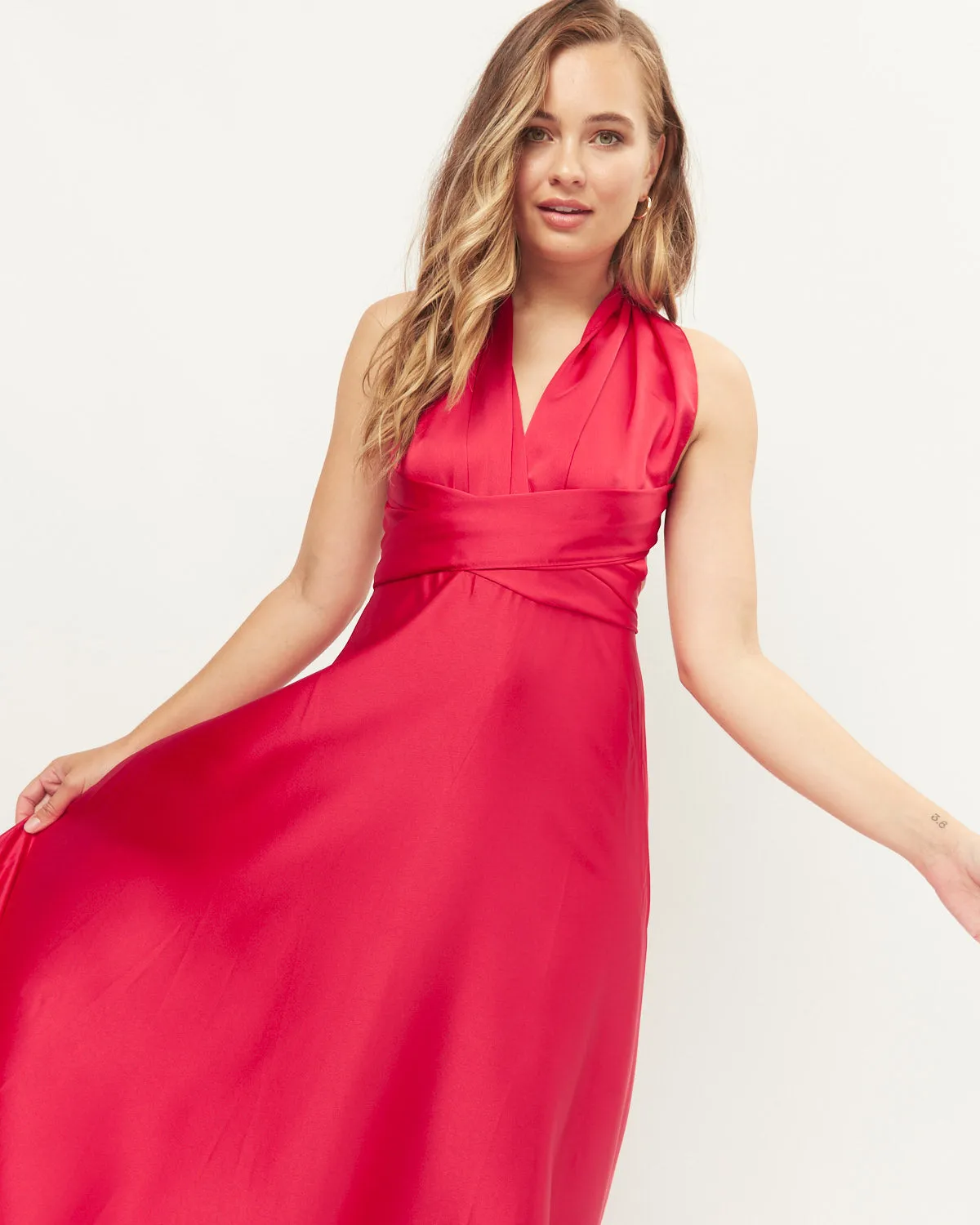 Leah Red Infinity Maxi Dress