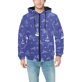 Ledger Dabbles Blue Men's Padded Hooded Jacket