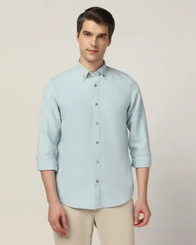 Linen Casual Light Indigo Solid Shirt - Laurent