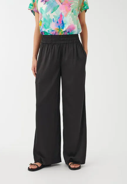 Margo Black Silk Wide Leg Pants