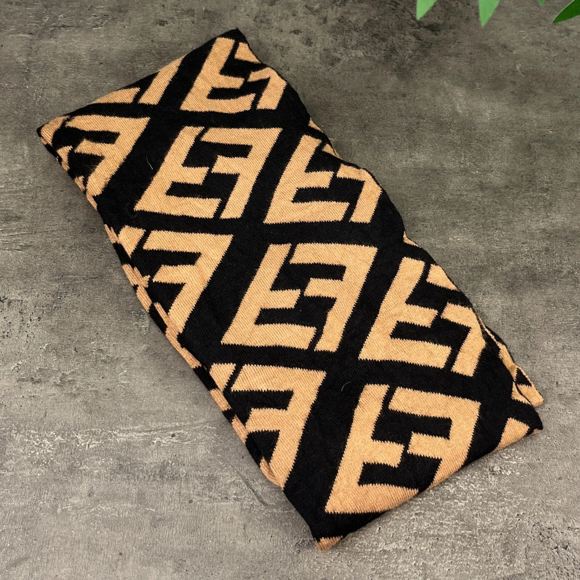 Men's Ff Monogram Scarf Brown