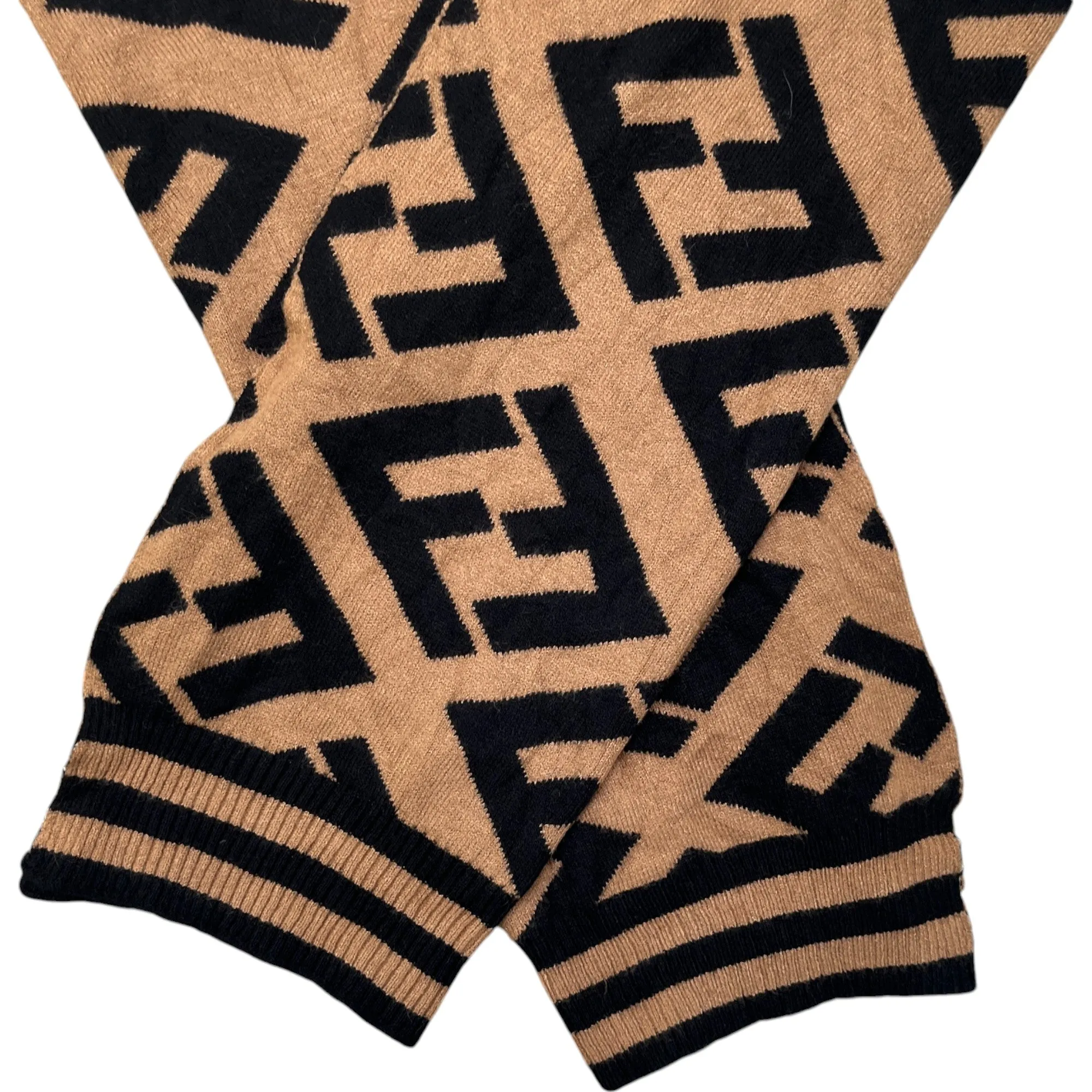 Men's Ff Monogram Scarf Brown