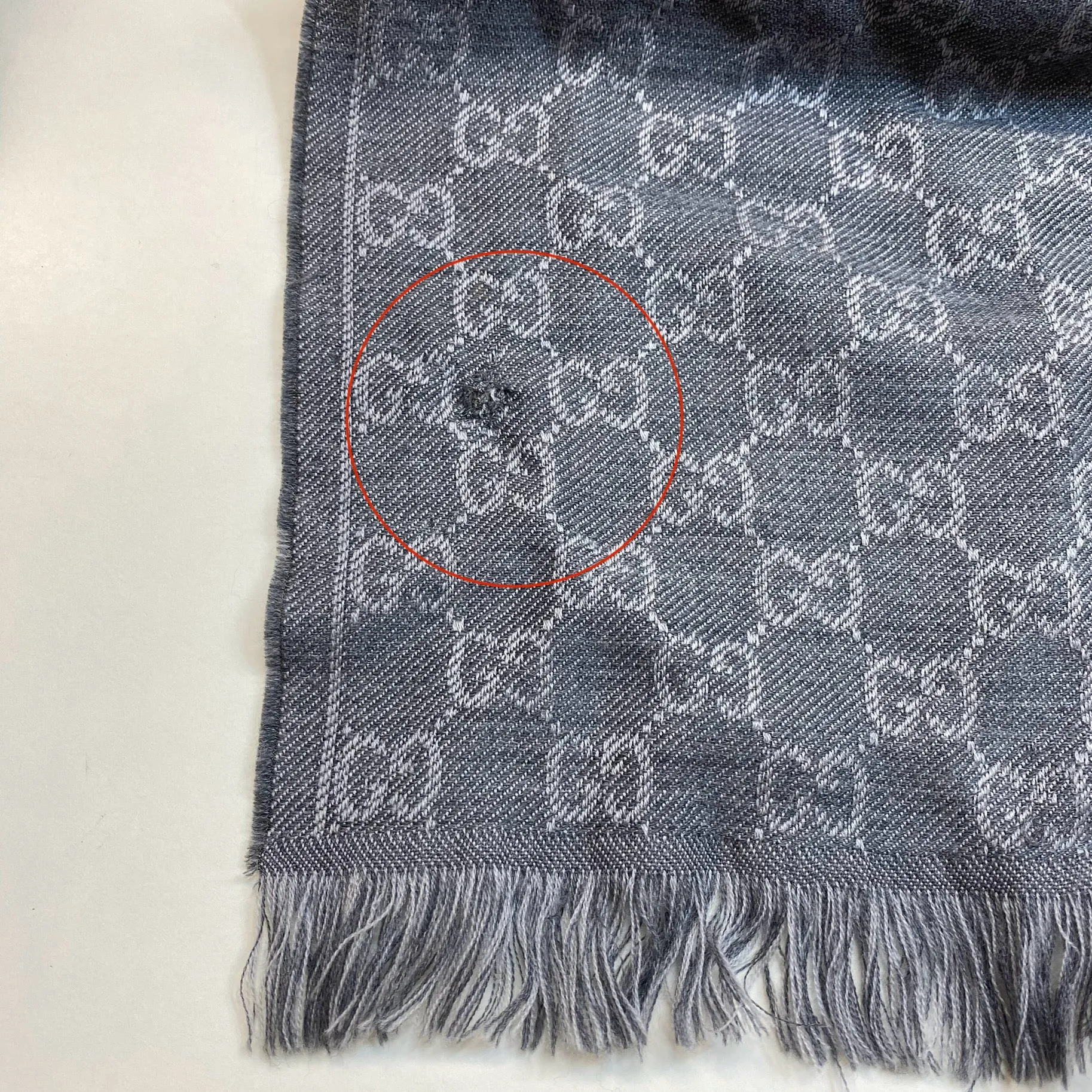 Men's Gg Jacquard Scarf Grey