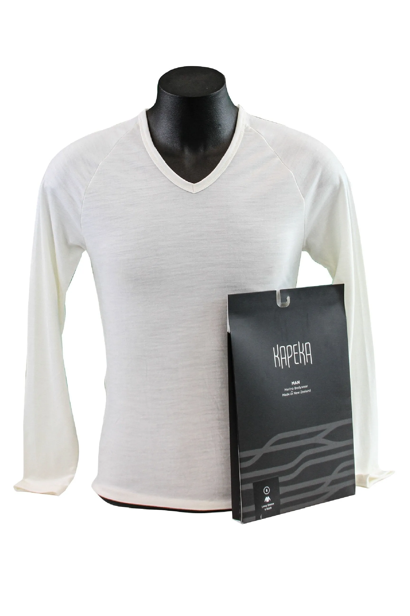 Mens Merino Wool Long-Sleeved V-Neck