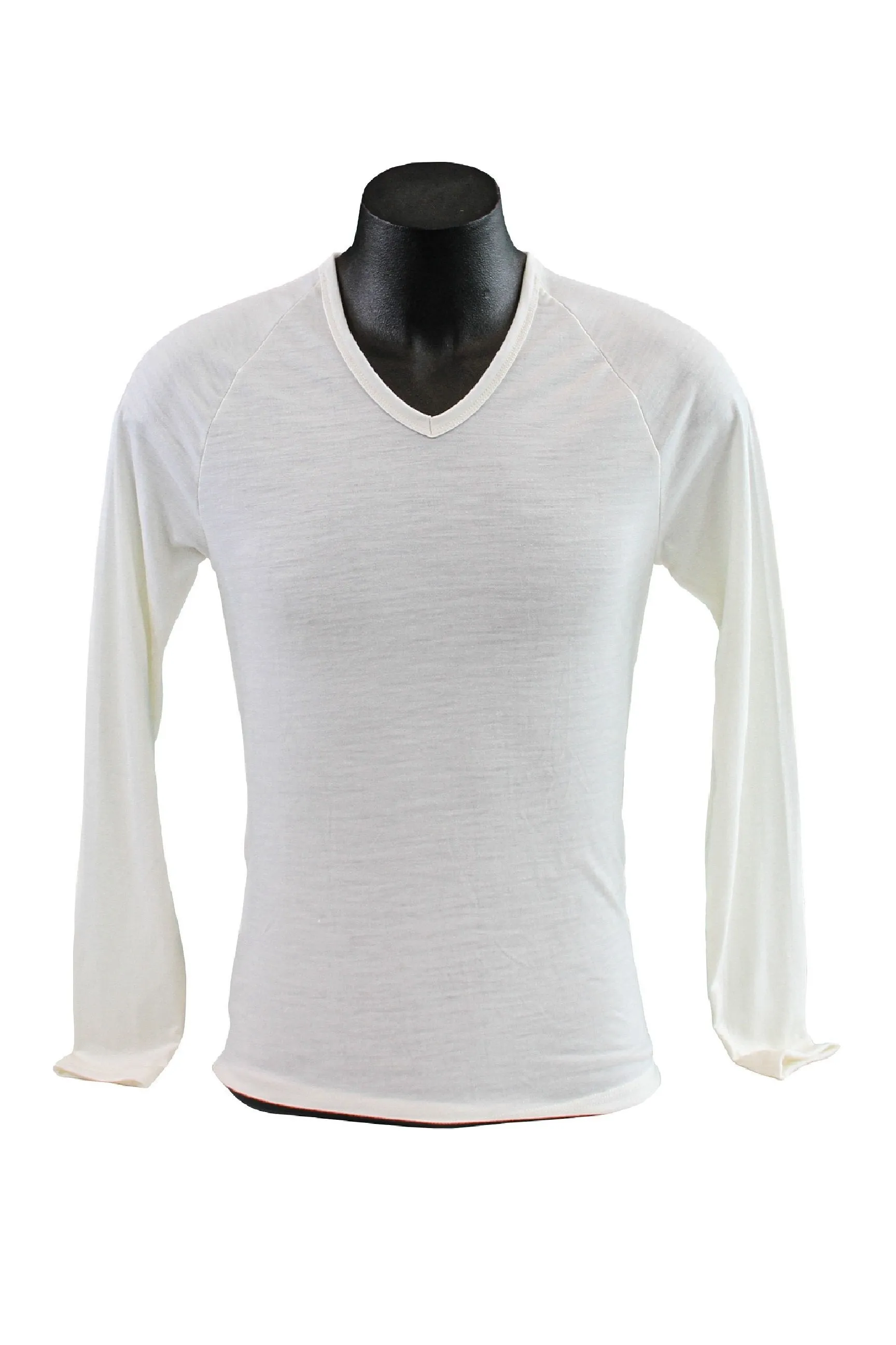 Mens Merino Wool Long-Sleeved V-Neck