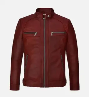 Men's Spanish Red Leather Jacket