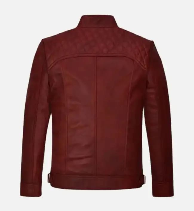 Men's Spanish Red Leather Jacket