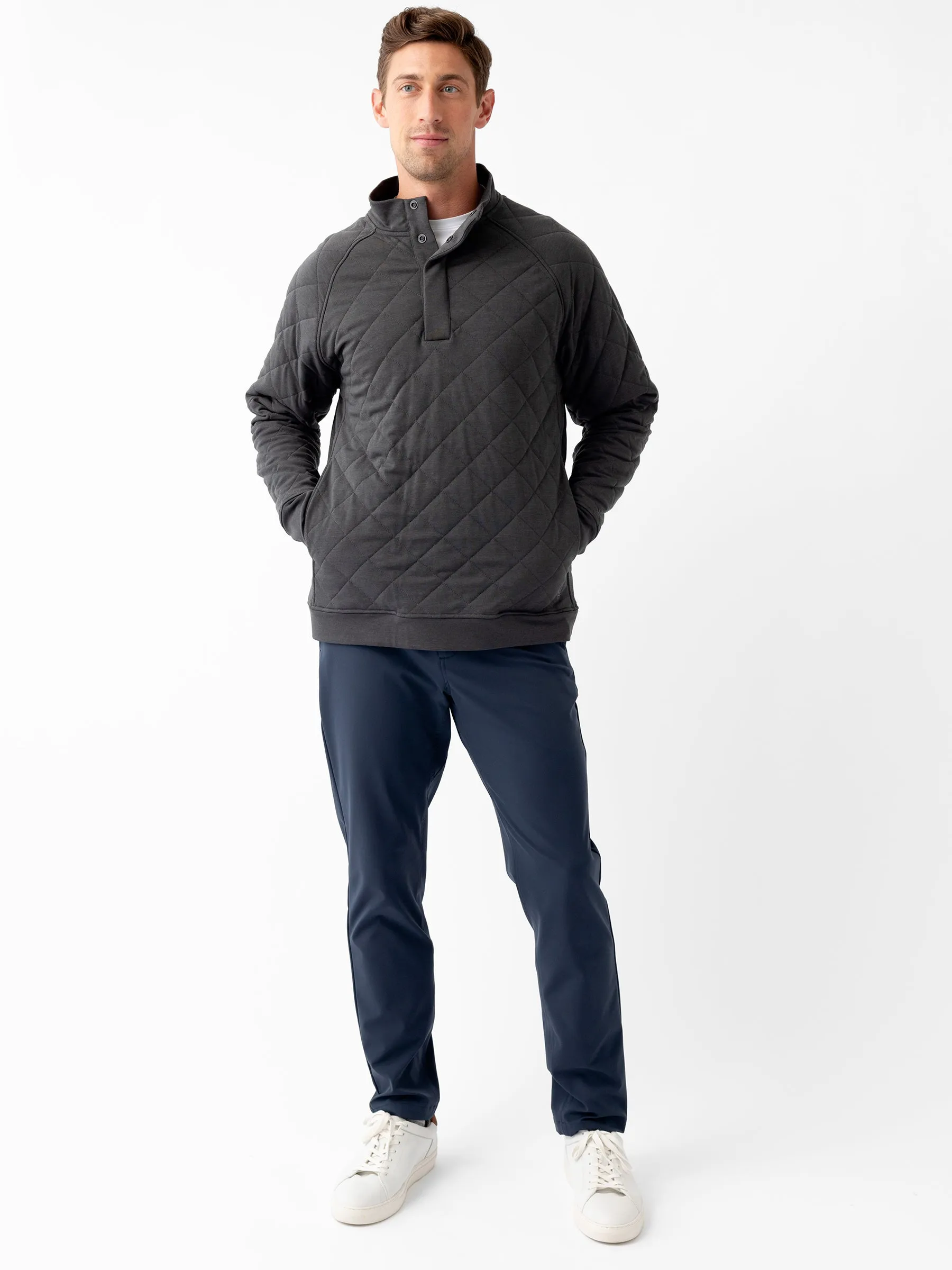 Men's Ultra-Soft Bamboo Quilted Snap Pullover