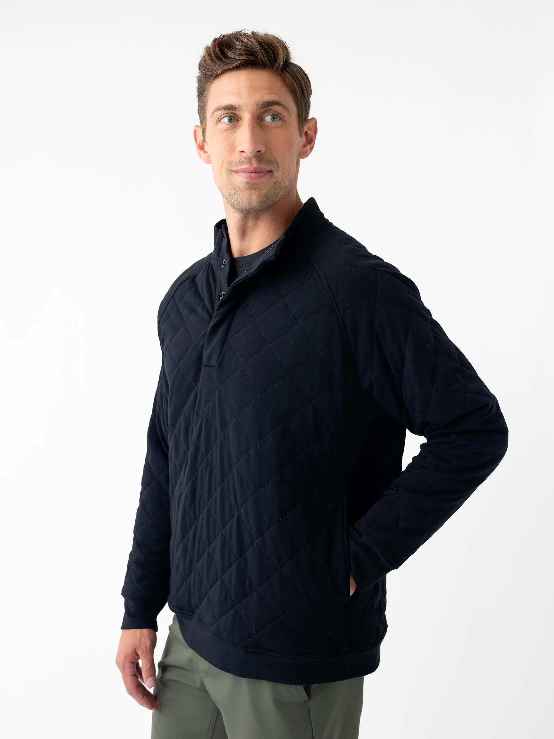 Men's Ultra-Soft Bamboo Quilted Snap Pullover