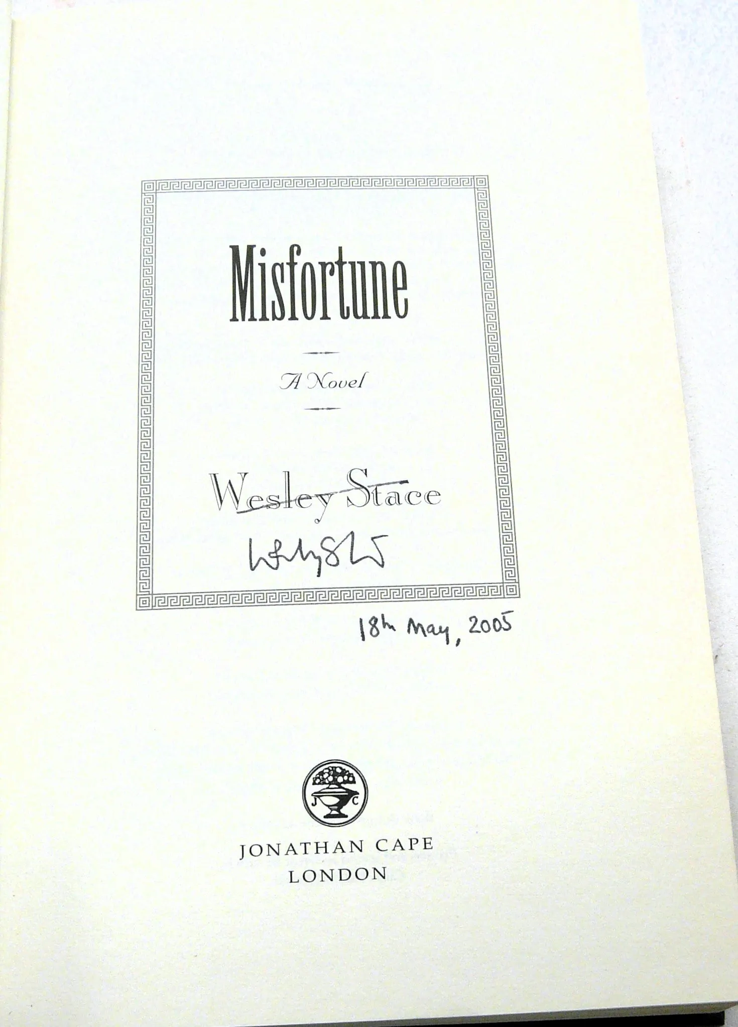 Misfortune by Wesley Stace (Signed)