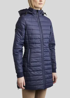 MoKate Long Quilted Jacket - Navy