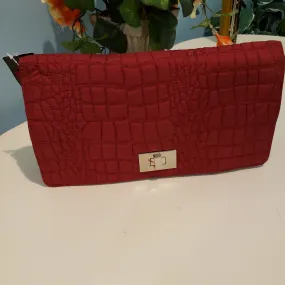 Murval Quilted Nylon Clutch Red