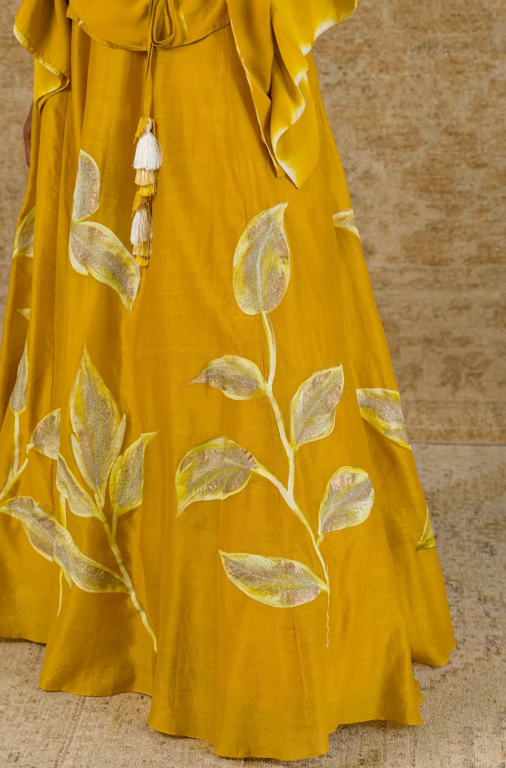 Mustard Hand-Painted Skirt Set