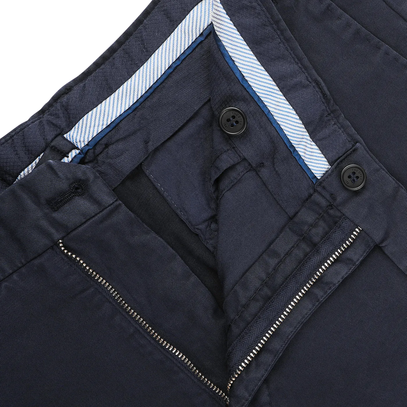 Navy Blue Cotton Twill Regular Chinos