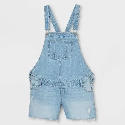 New - Isabel Maternity Denim Shortalls Jeans Rompers Short Jumpsuit