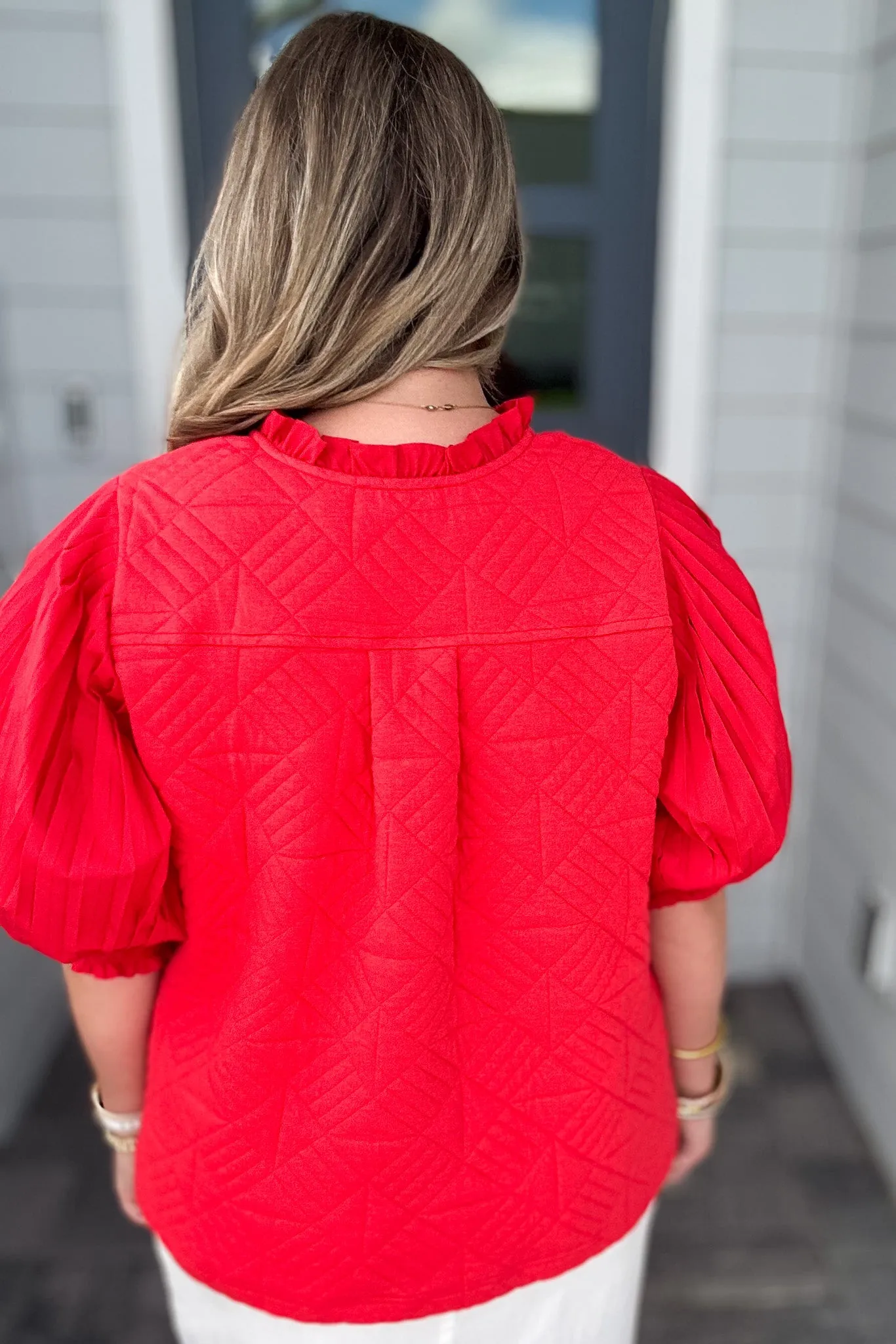 One Night Textured Top - Red